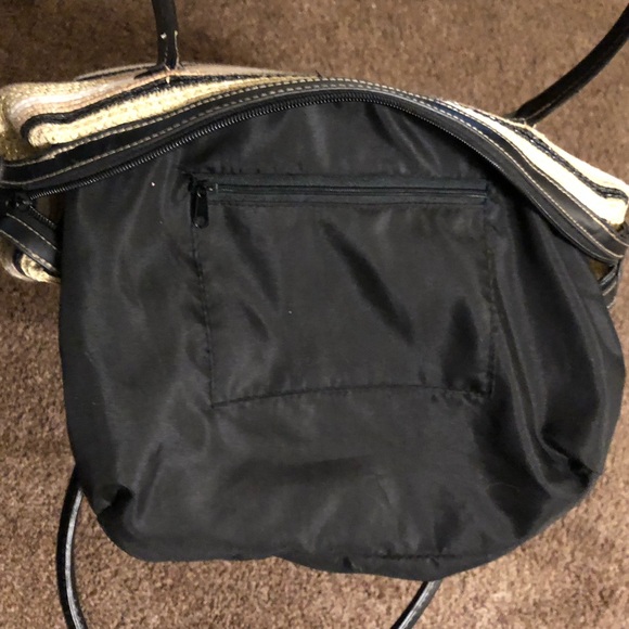 NWOT- Black Gold and White striped Handbag - Picture 6 of 8